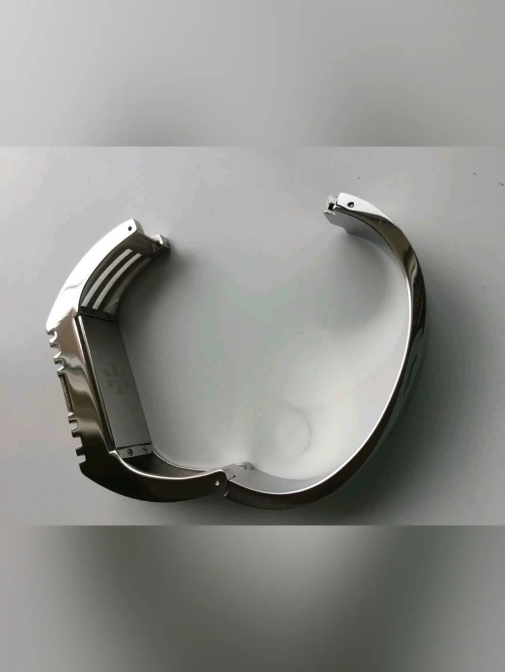 Tory Burch Silver Tone Fitbit Hinged Bracelet